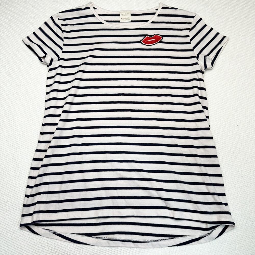 Zara Girls Striped Lips Tee